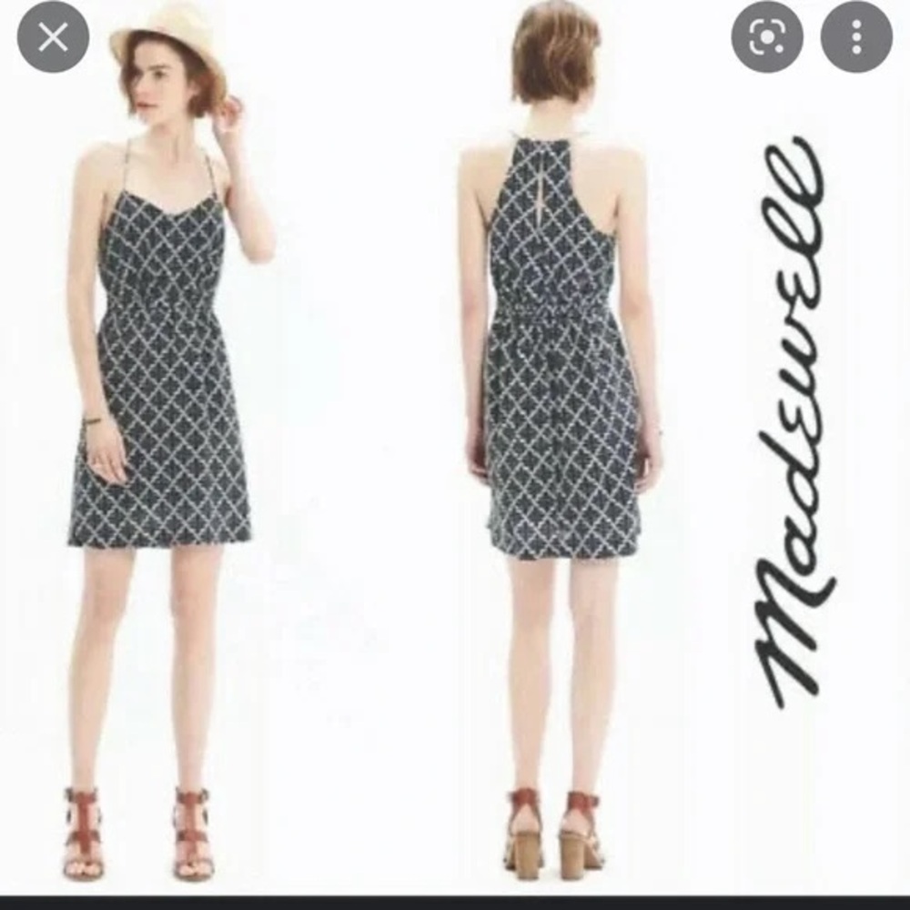 Madewell Black and White Backless Dress Sz 8
